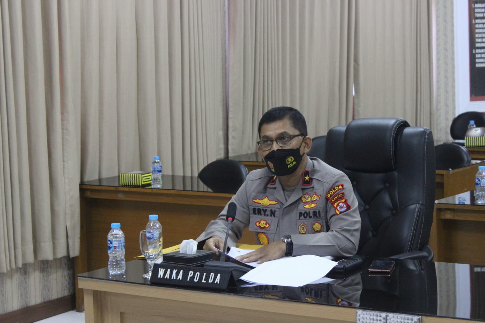 Wakapolda Banten Hadiri Zoom Meeting Anev Vaksinasi Nasional Yang Dipimpin Oleh Wakapolri