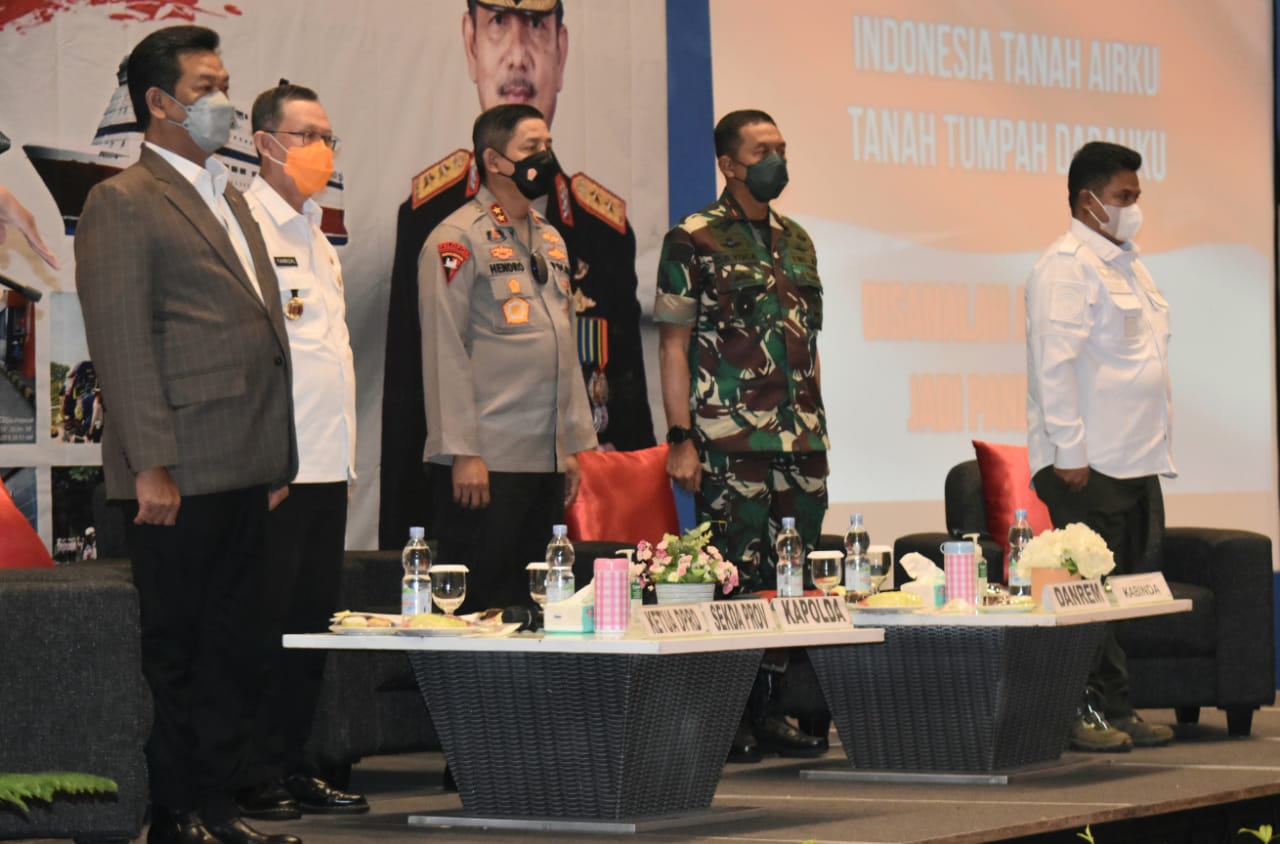 Dalam Rangka Kesiapan Pengamanan Natal 2021 Dan Tahun Baru 2022, Danrem 043/Gatam Hadiri Rakor Koordinasi Lintas Sektoral