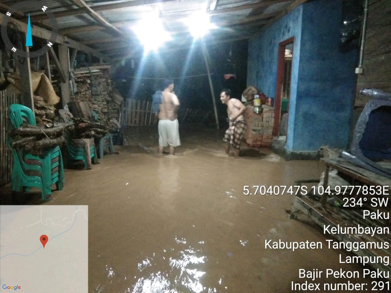 Pekon Paku Kecamatan Kelumbayan Tertimpa Banjir