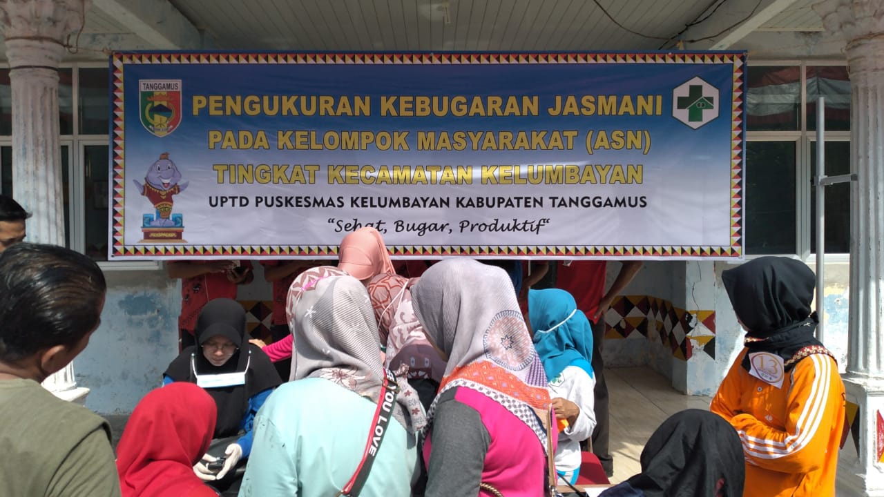 UPTD Puskesmas Kecamatan Kelumbayan Gelar Acara Pengukuran Kebugaran  Jasmani