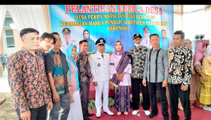 Ahmad Fauzi Resmi Menjadi Kepala Desa Kekatang, Setelah Dilantik Bupati Pesawaran Dendi Ramadhona