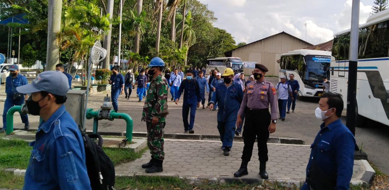 Ditpamobvit Polda Banten Lakukan Pengamanan PT Krakatau Steel