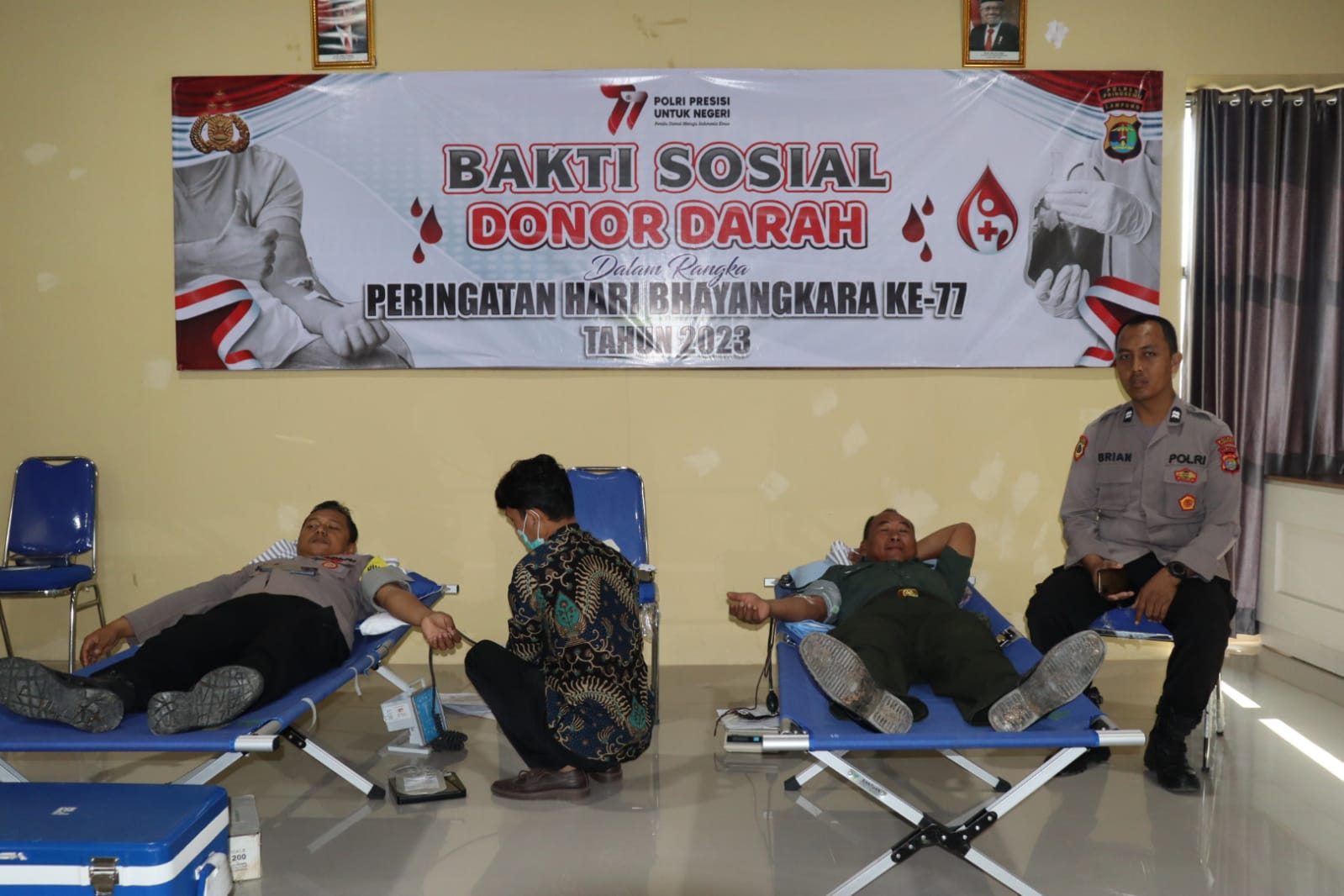 Sambut Hari Bhayangkara Ke-77, Polres Pringsewu Sumbangkan 80 Kantong Darah Untuk Rumah Sakit