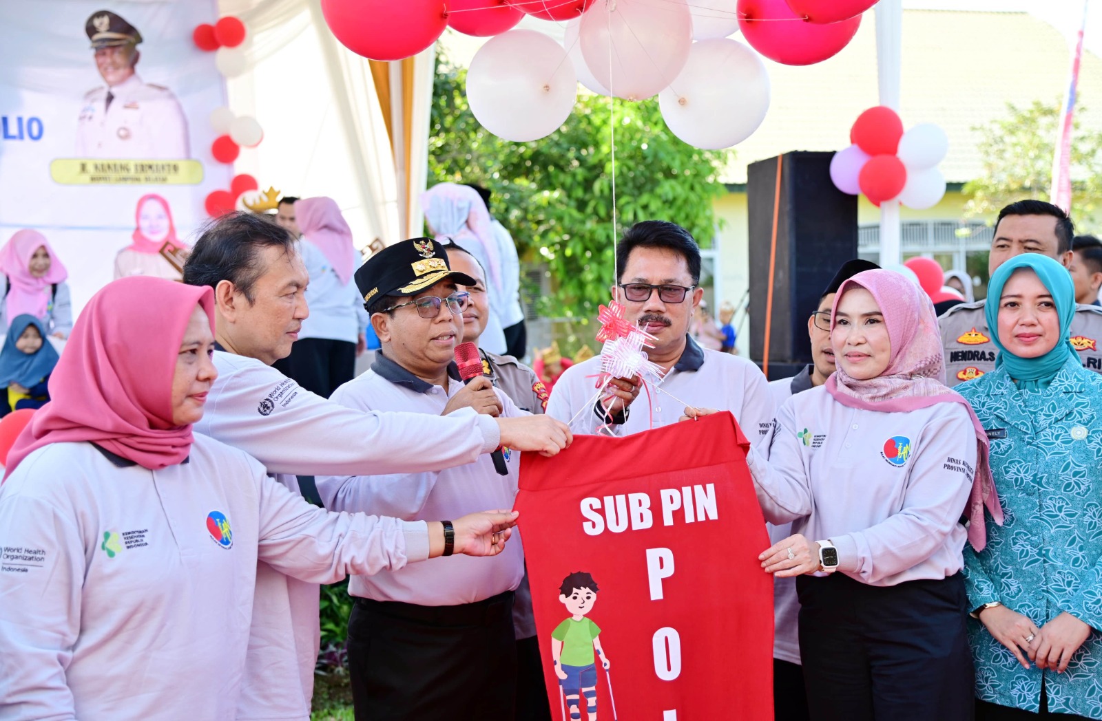 Pj Gubernur Lampung Canangkan PIN Polio 2024 Tingkat Provinsi di Lamsel