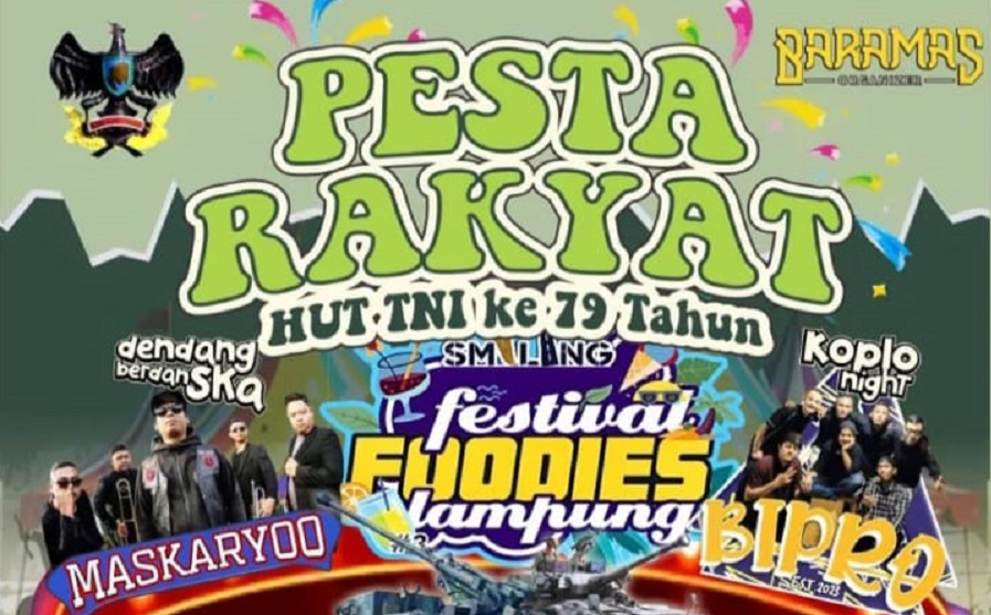 Pesta Rakyat HUT ke-79 TNI di Lapangan Saburai Dibuka Untuk Umum