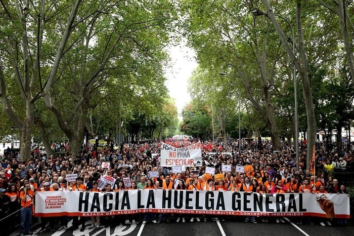 500.000 Orang Berdemonstrasi di Madrid Memprotes Krisis Perumahan